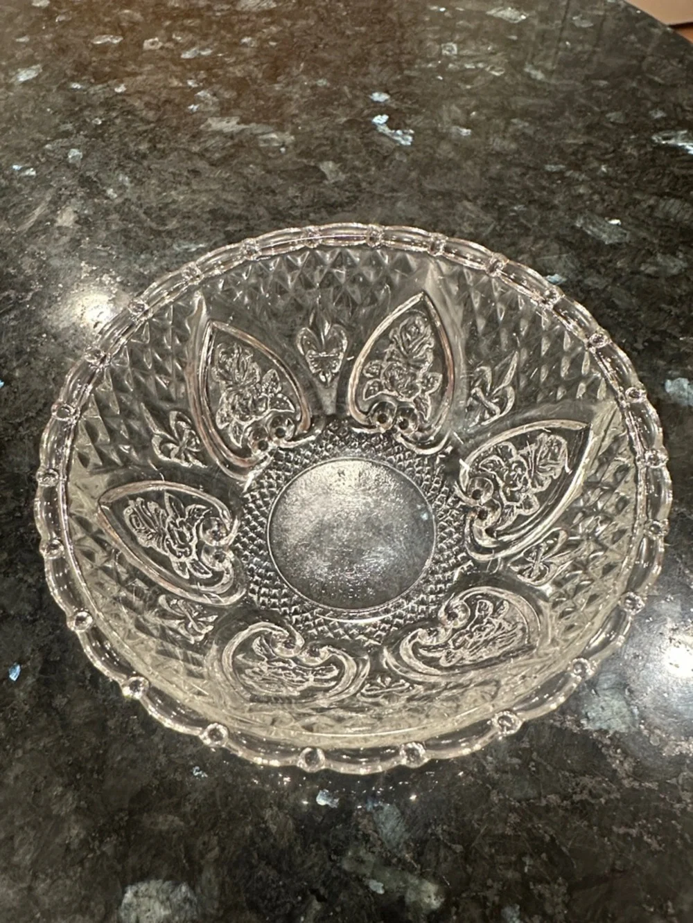 Clear Pressed Glass Decorative Bowl